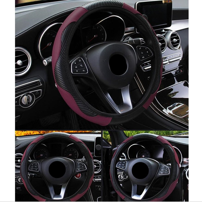 Leather Steering Wheel Cover