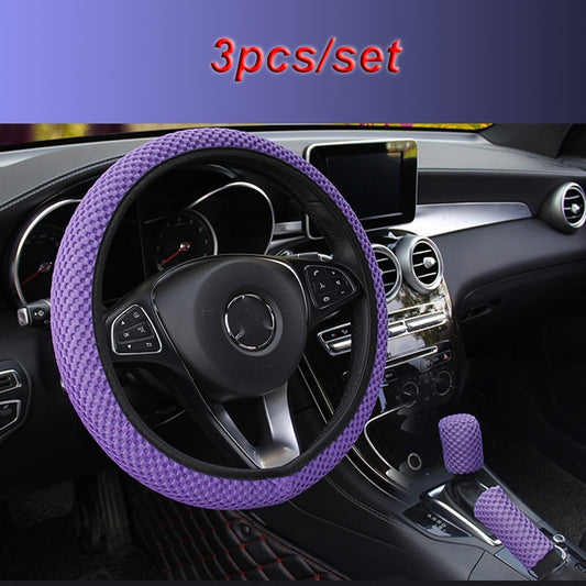 Textured 3pc Steering Wheel Cover Set